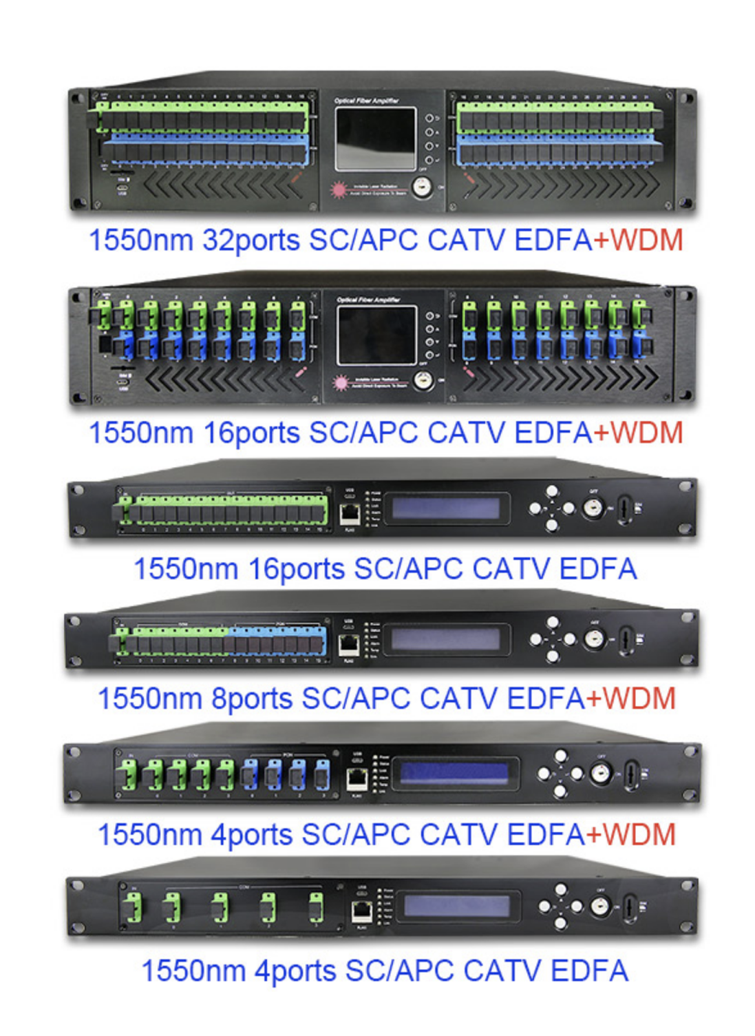 1550nm 1U Rack EDFA SC/APC, 20dB